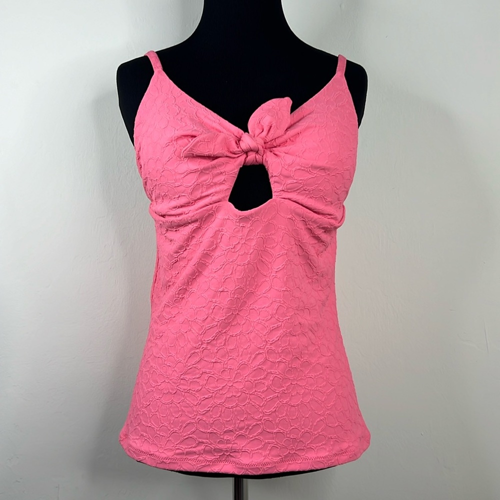 JESSICA SIMPSON Keyhole Swim Tankini Top L